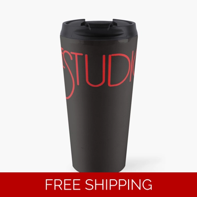 Travel Mug Black Red Logo
